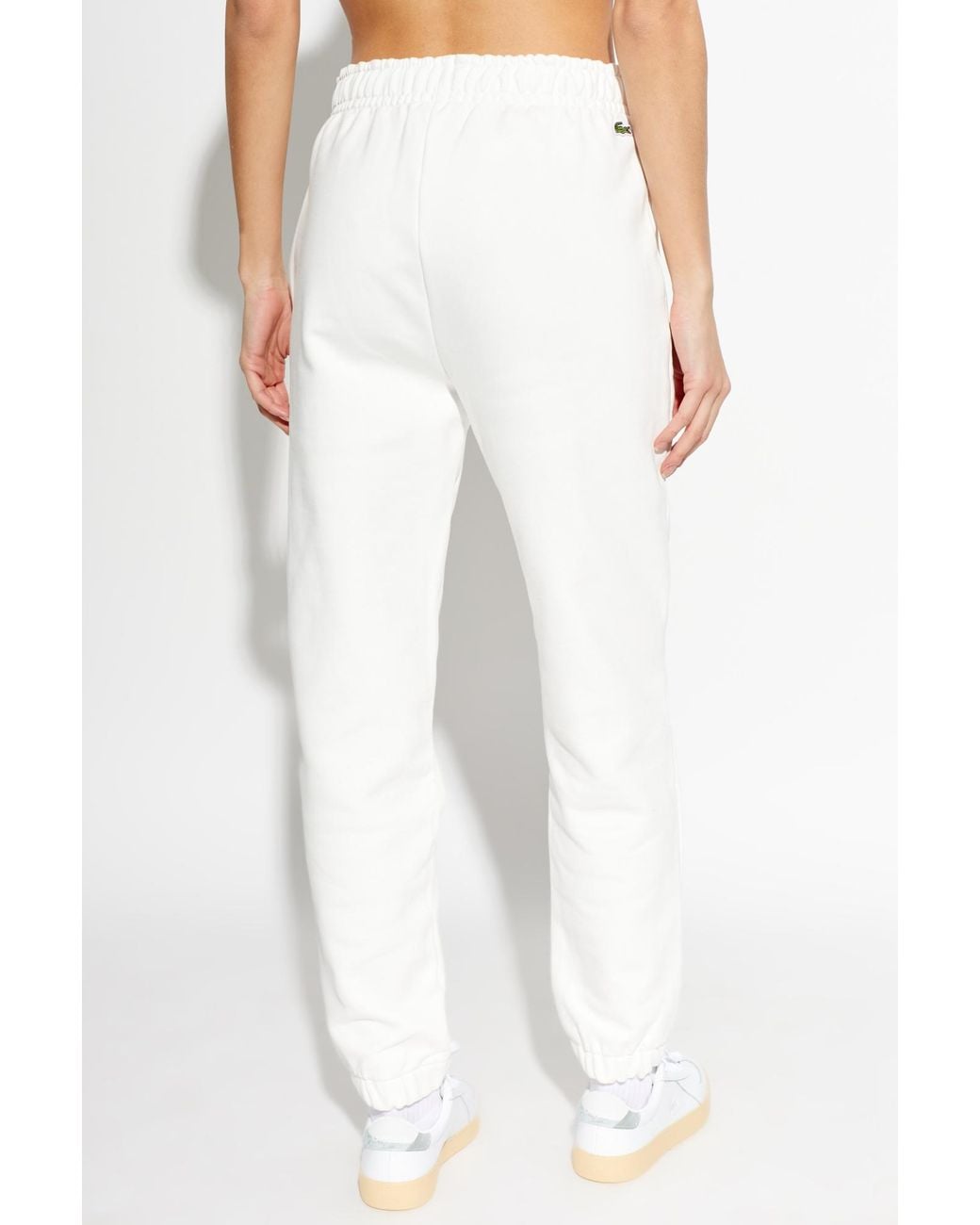 Lacoste White Sweatpants With Cuffs