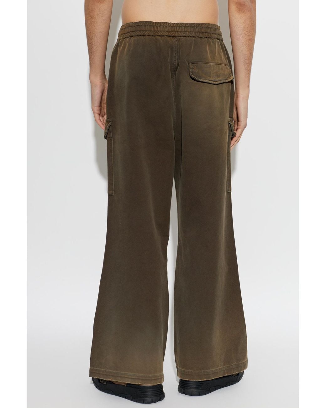 Amiri Green Vintage-Effect Cargo Trousers for men