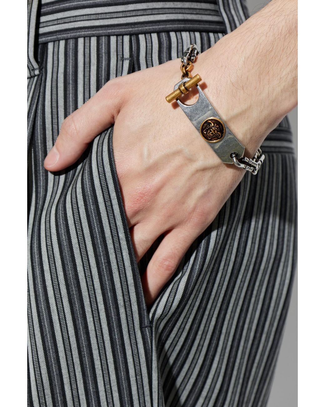 Versace Metallic Bracelet With Medusa Head for men