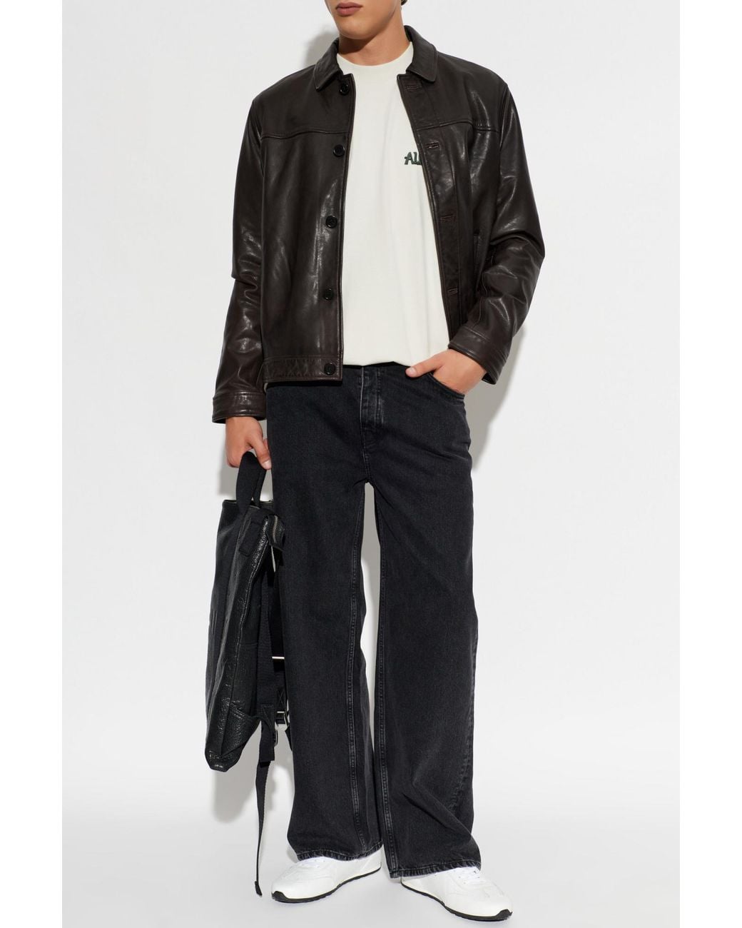 AllSaints Black 'Nates' Leather Jacket for men