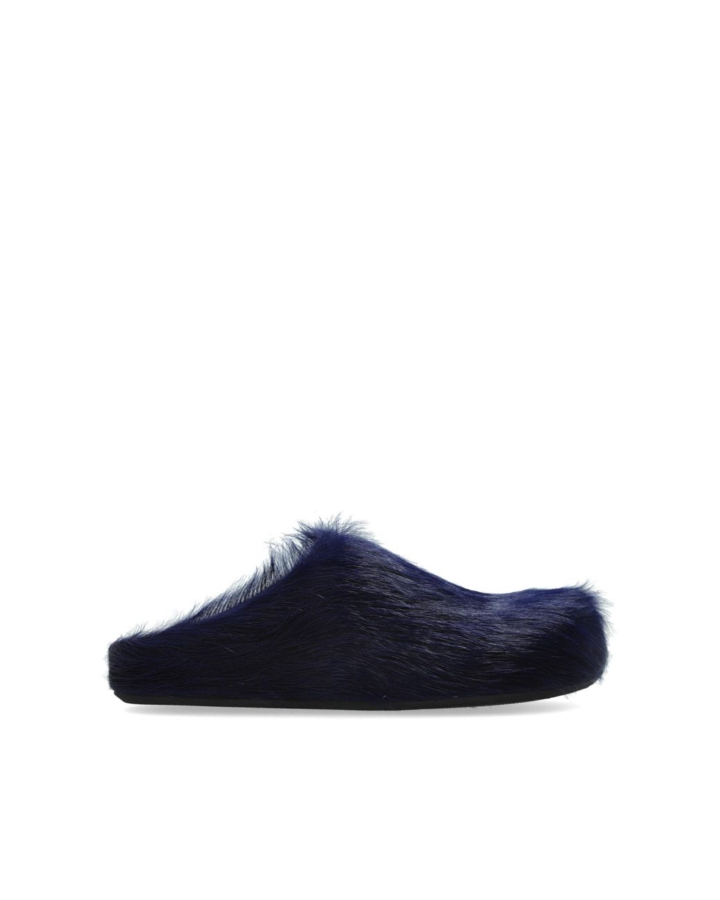 Marni Blue Fur Slippers