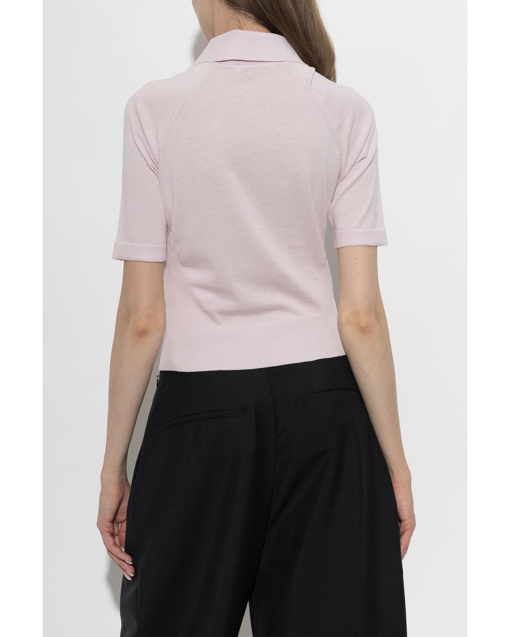 Givenchy Black Cropped Polo With Logo