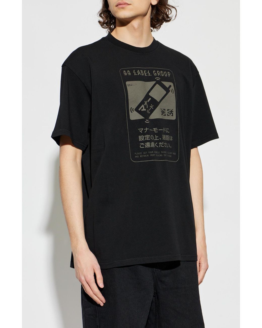 44 Label Group Black T-Shirt With Print for men