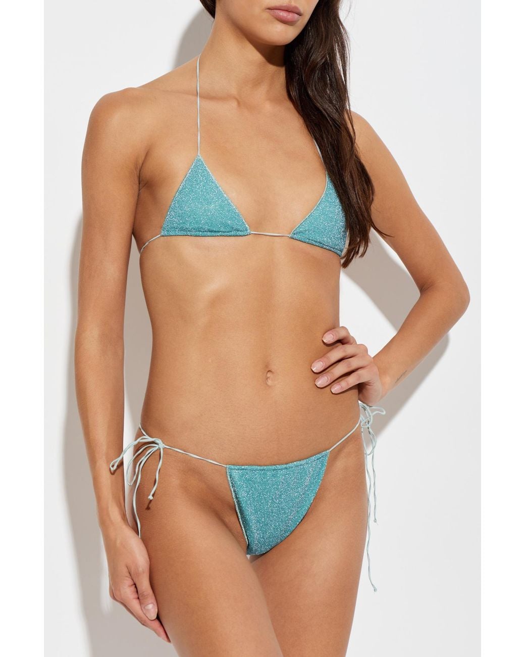 Oseree Blue Two-Piece Swimsuit With Lurex Thread