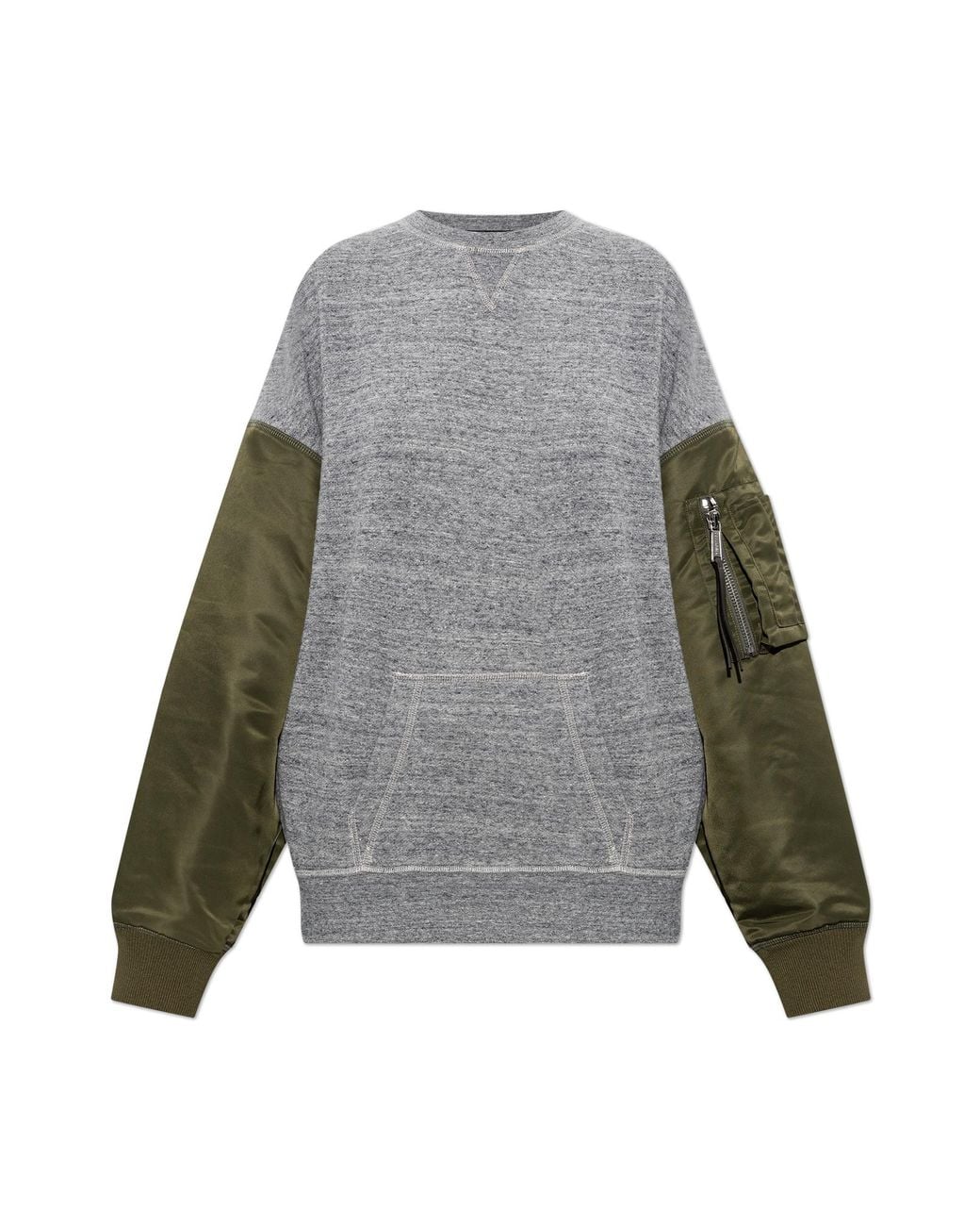 DSquared² Gray Sweatshirt Made From Combined Fabrics
