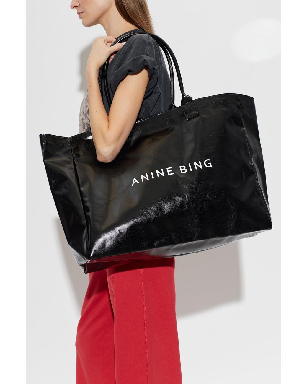 Anine Bing Black "Leo Coated" Bag