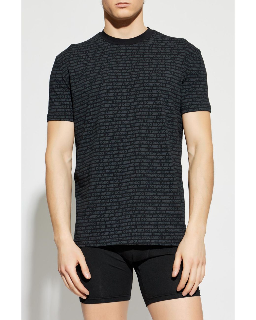 DSquared² Black Monogram Underwear T-Shirt for men