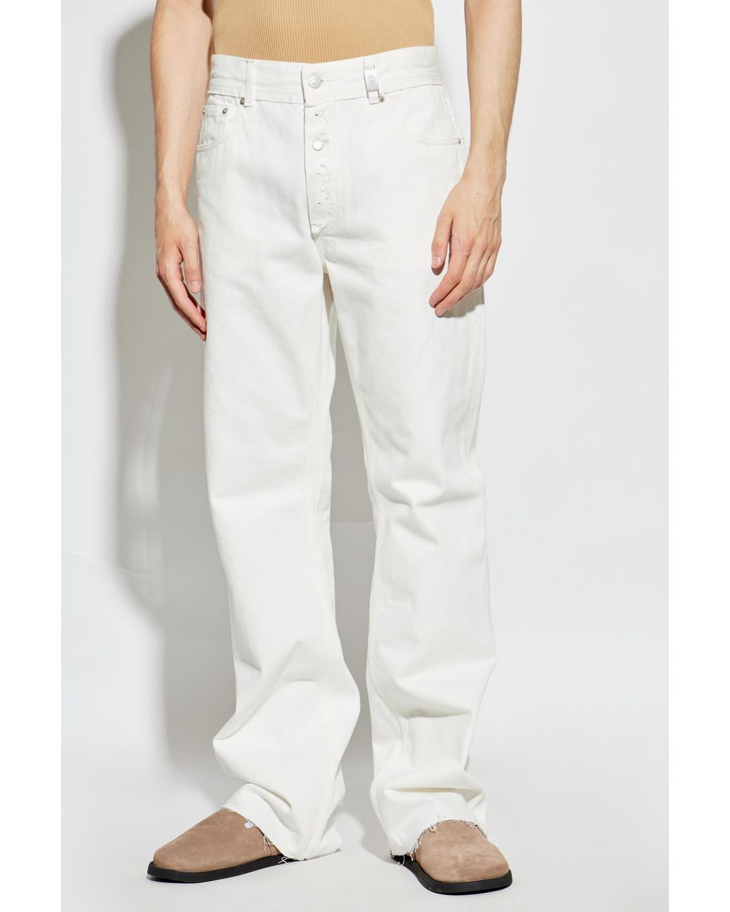 McQueen White Jeans With Vintage Effect for men