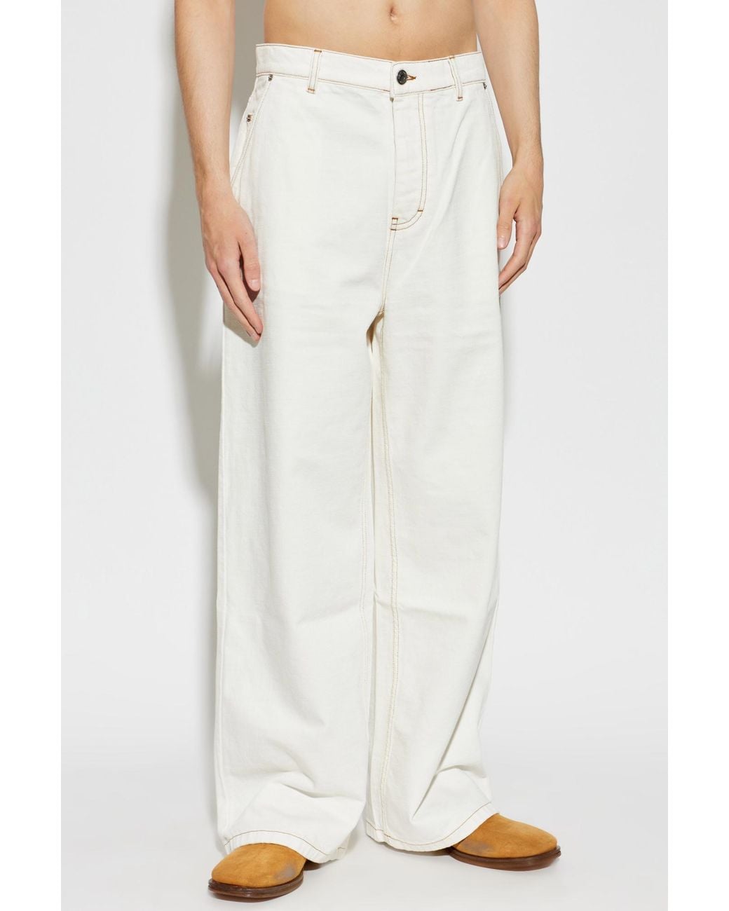 AMI White Straight-Leg Jeans for men