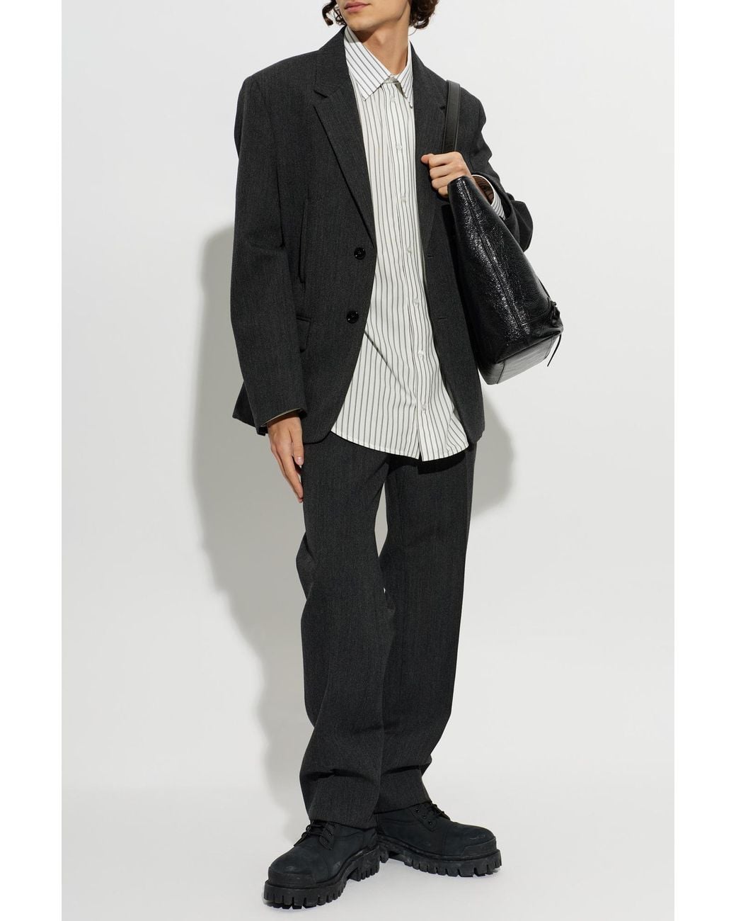 Balenciaga White Shirt With Fine Stripes for men