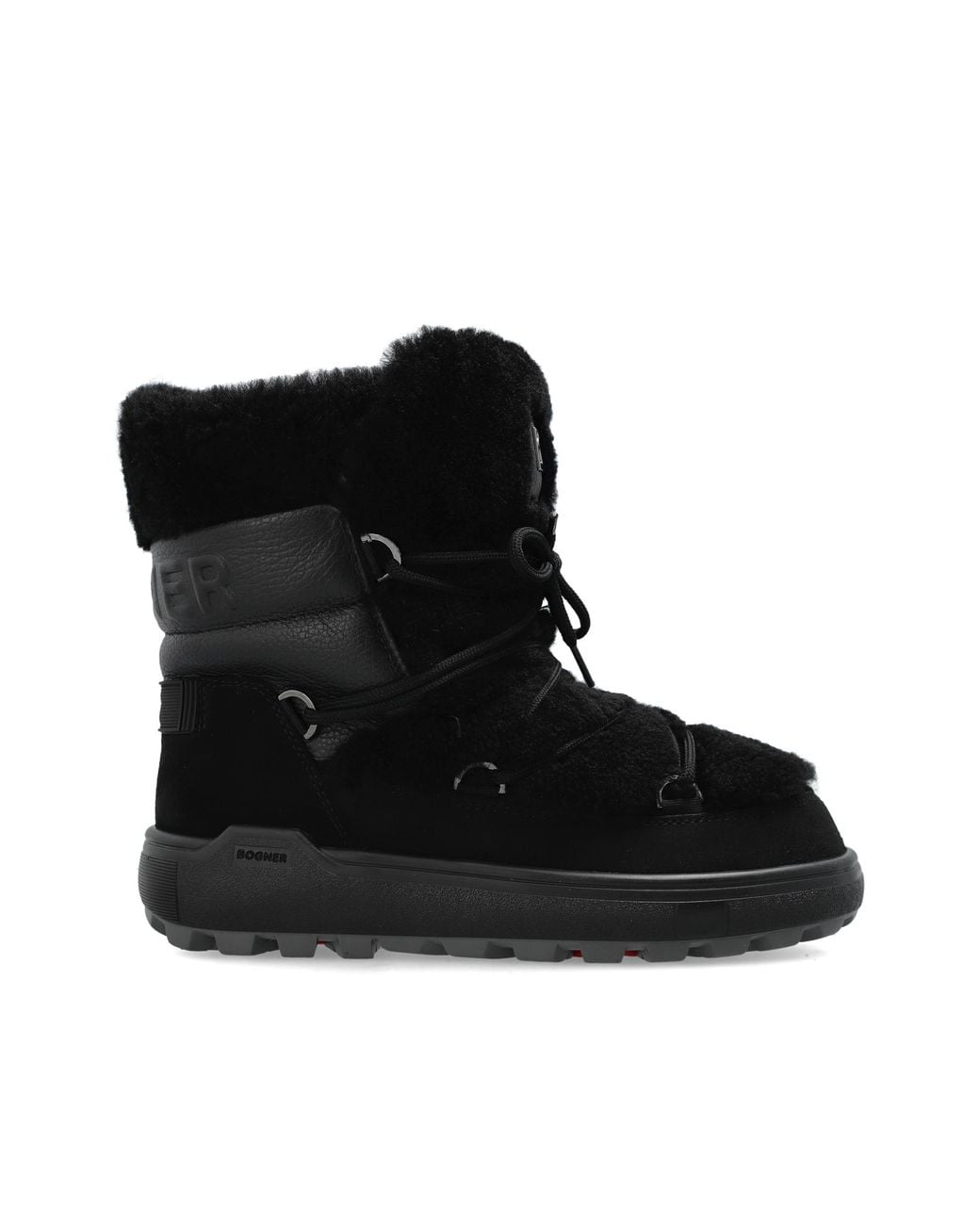 Bogner Black Leather Snow Boots 'Chamonix'