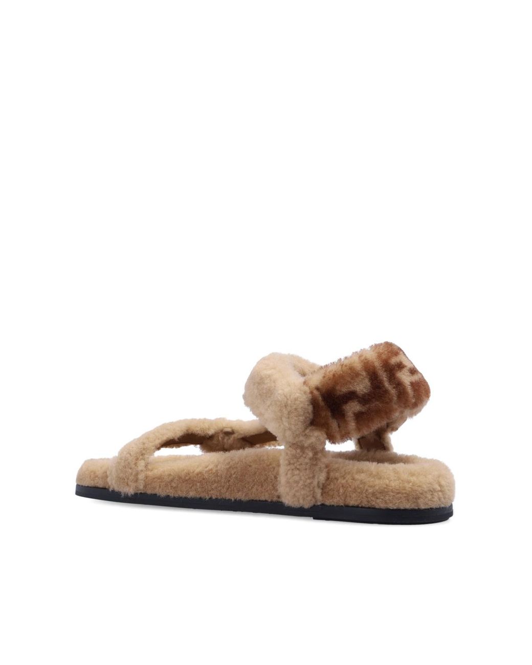 Fendi Feel Fur Sandals in Natural Lyst Canada