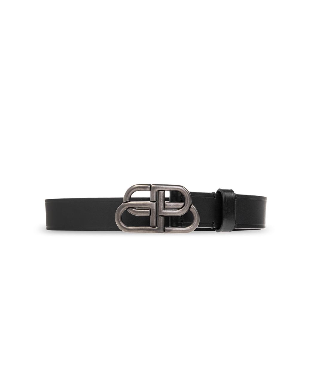 Balenciaga Black Leather Belt With Logo