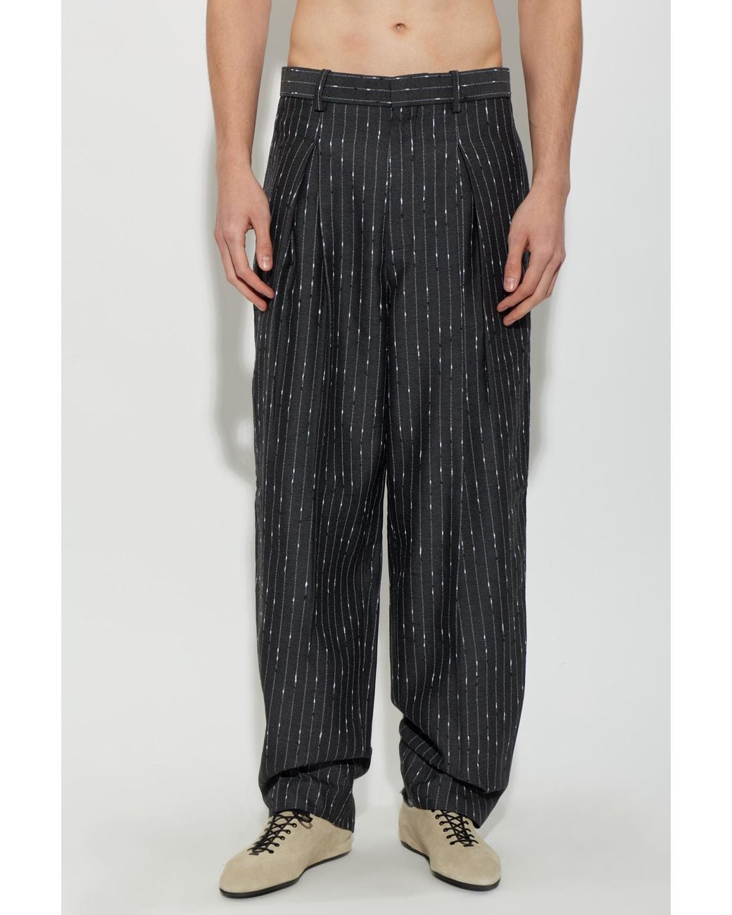 Jacquemus Black 'Losange' Wool Trousers for men
