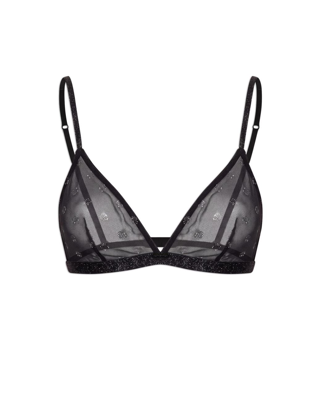 Emporio Armani Black Bra With Logo Appliqué