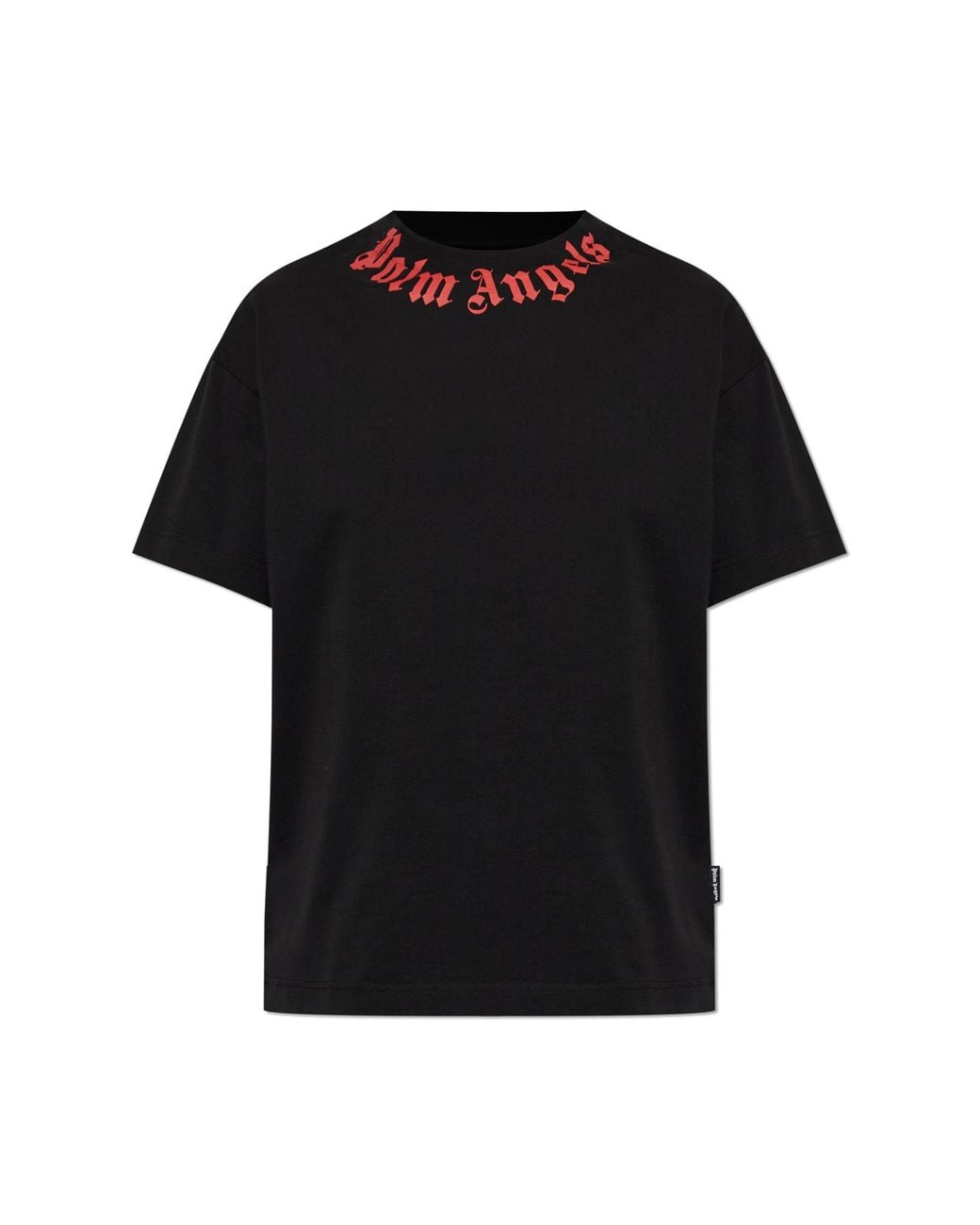 Palm Angels Black T-Shirt With Printed Logo for men