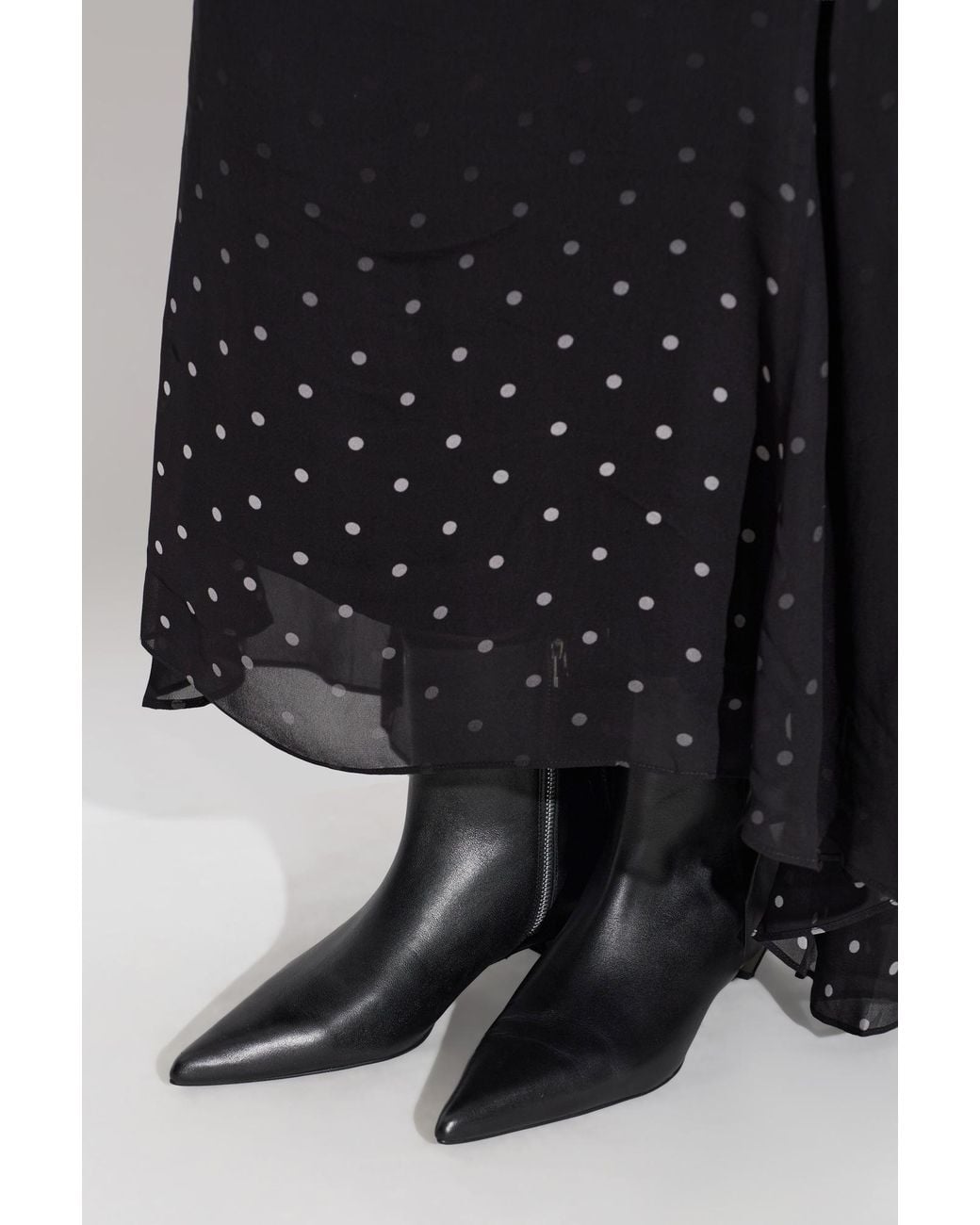 AllSaints Black 'Piper' Leather Heeled Ankle Boots
