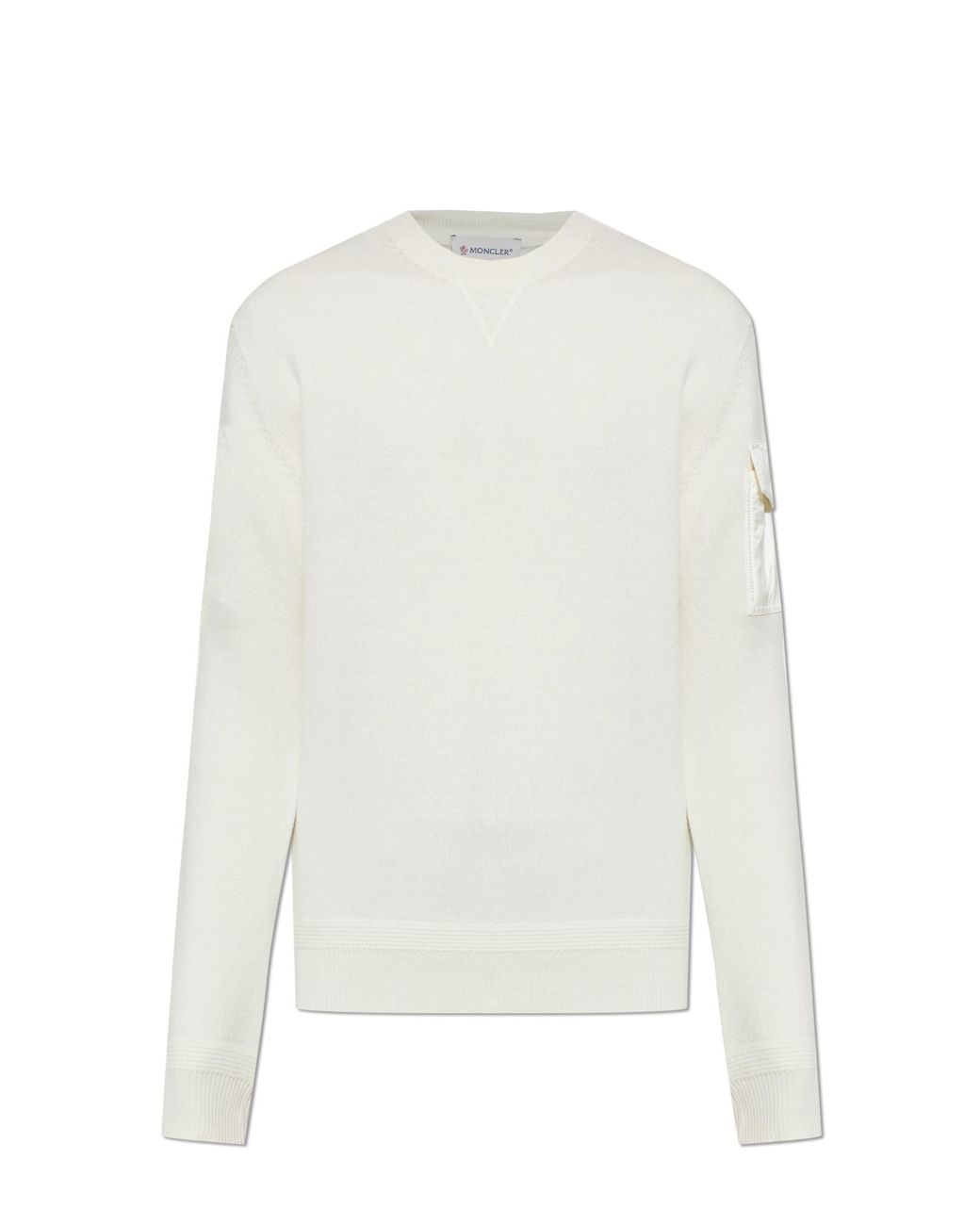 Moncler White Sweater With Sleeve Pocket for men
