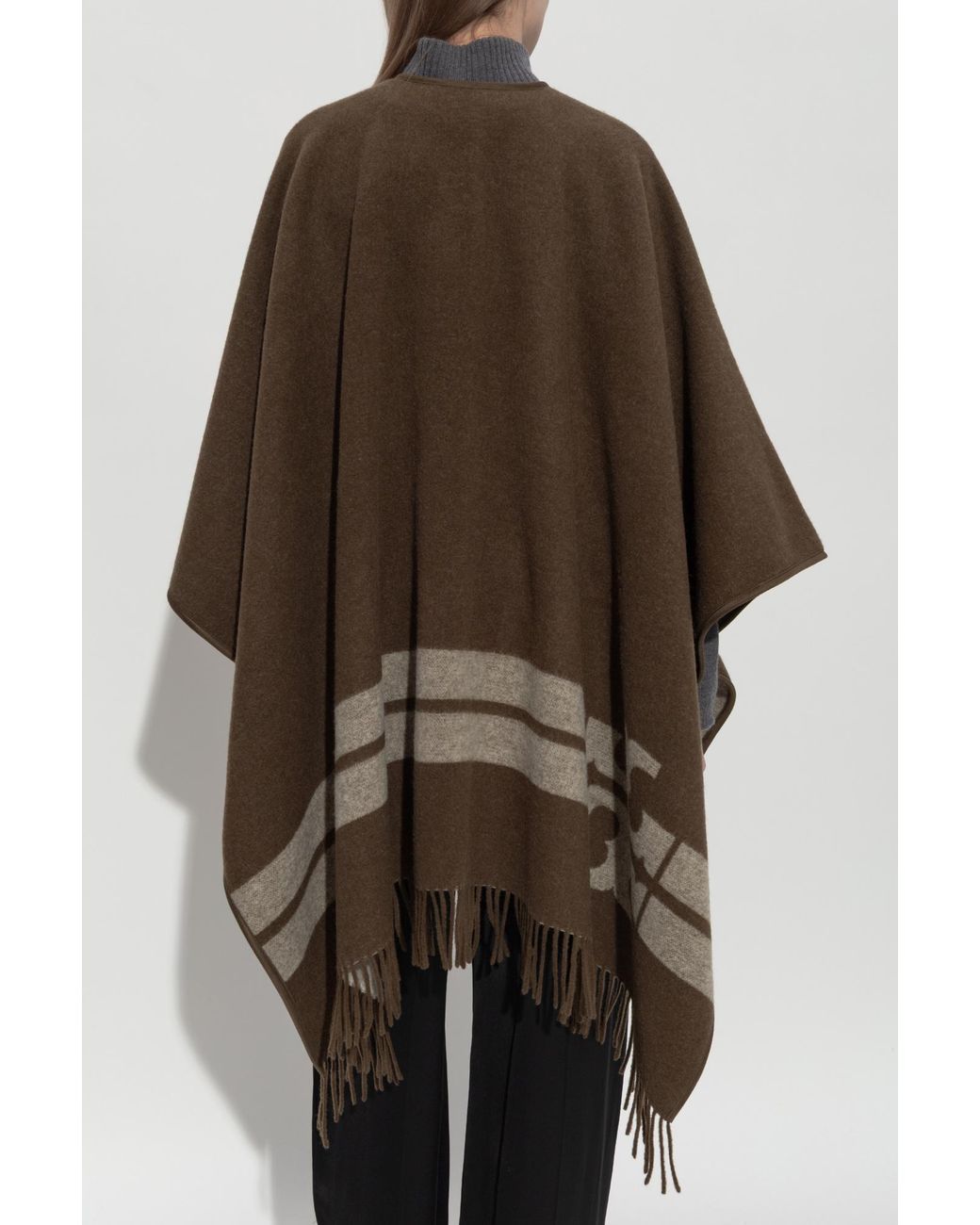 Tory Burch Brown Poncho With Logo