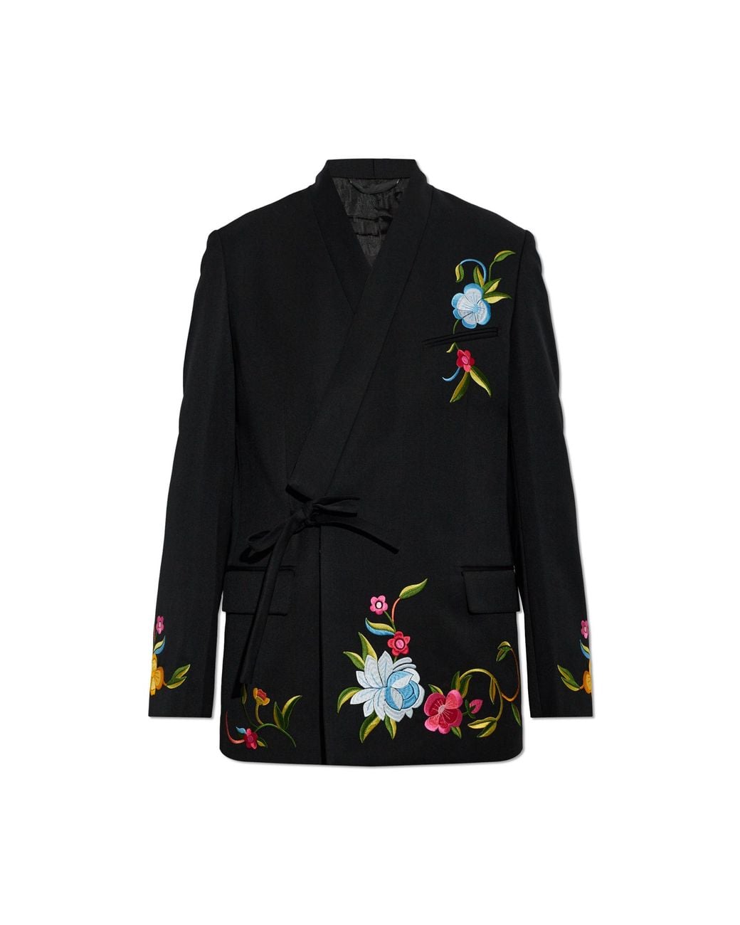 KENZO Black Blazer With Colorful Embroidery