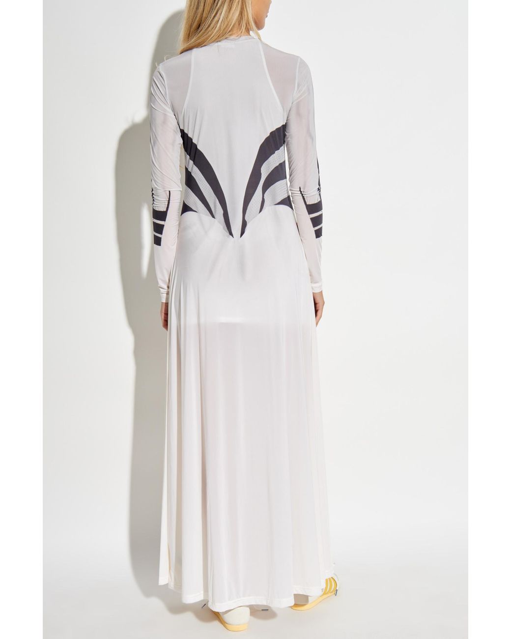 adidas Originals Long Dress With Print in White | Lyst UK