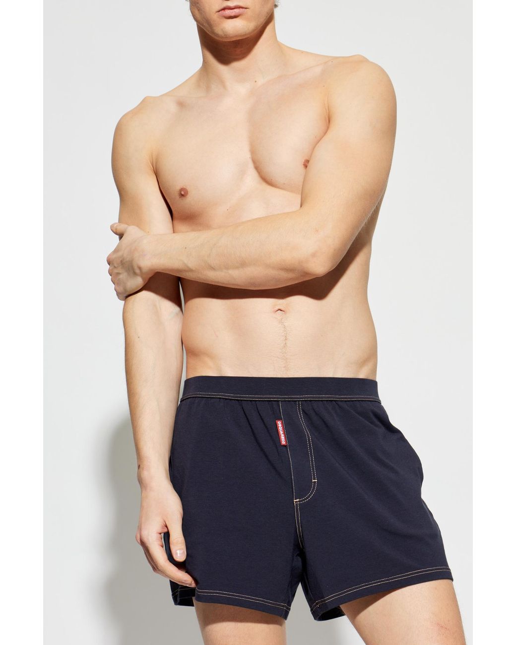 DSquared² Blue Cotton Boxers With Logo for men