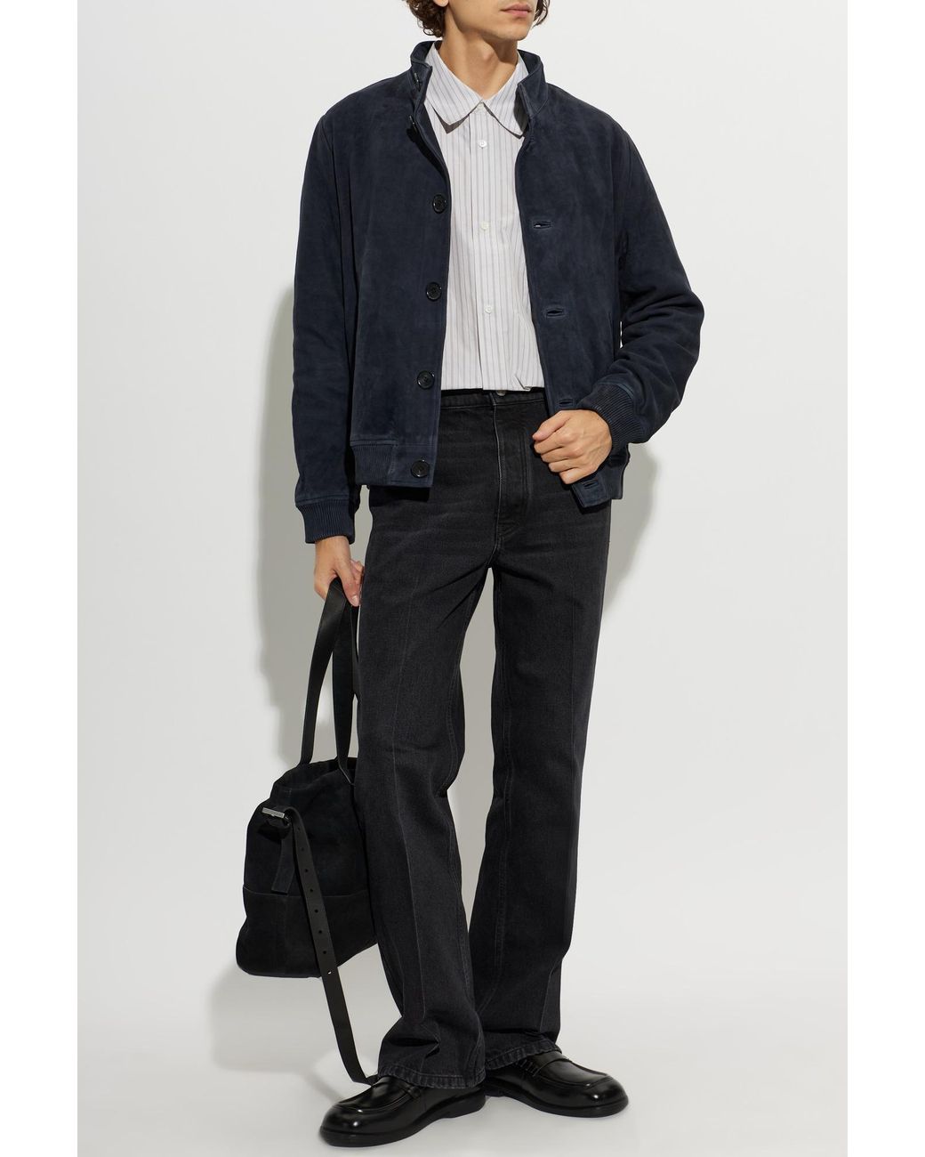 Zadig & Voltaire Blue Suede Jacket 'Lonni' for men