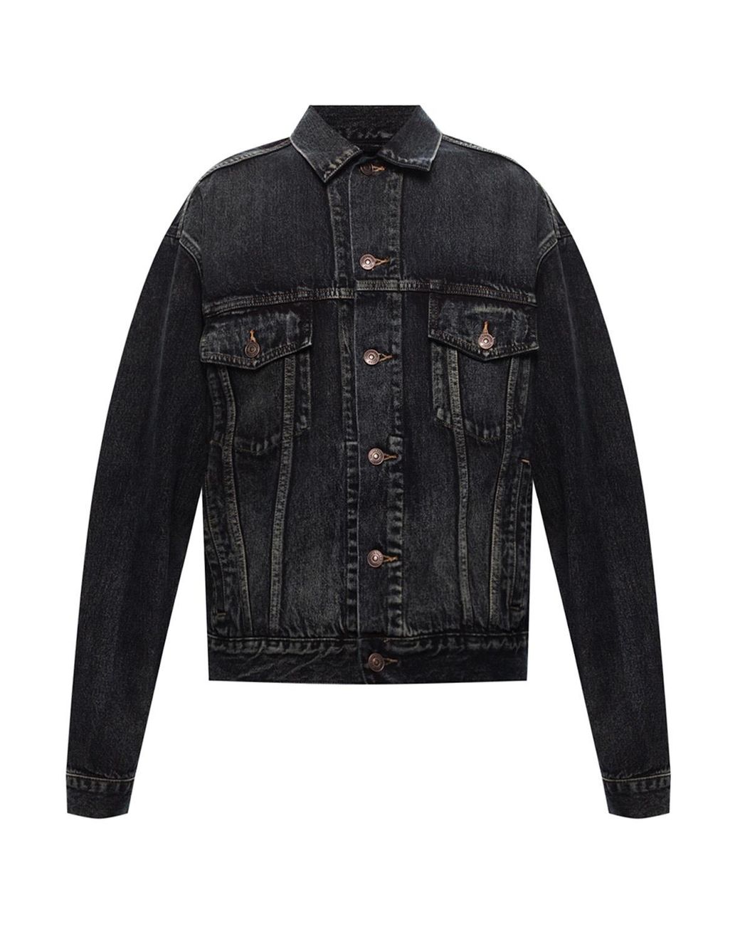 dark distressed denim jacket