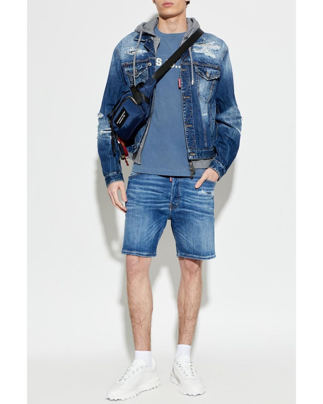 DSquared² Blue T-Shirt With Logo for men