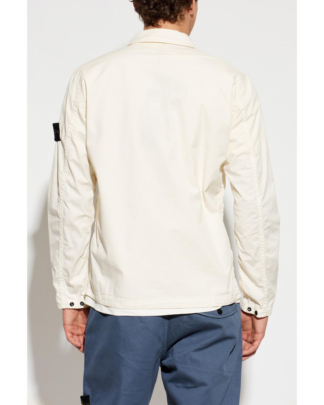 Stone Island Natural Jacket With Logo Patch for men
