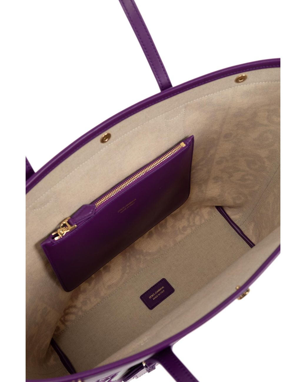 Dolce & Gabbana Purple Shopper Bag With "Majolica" Print