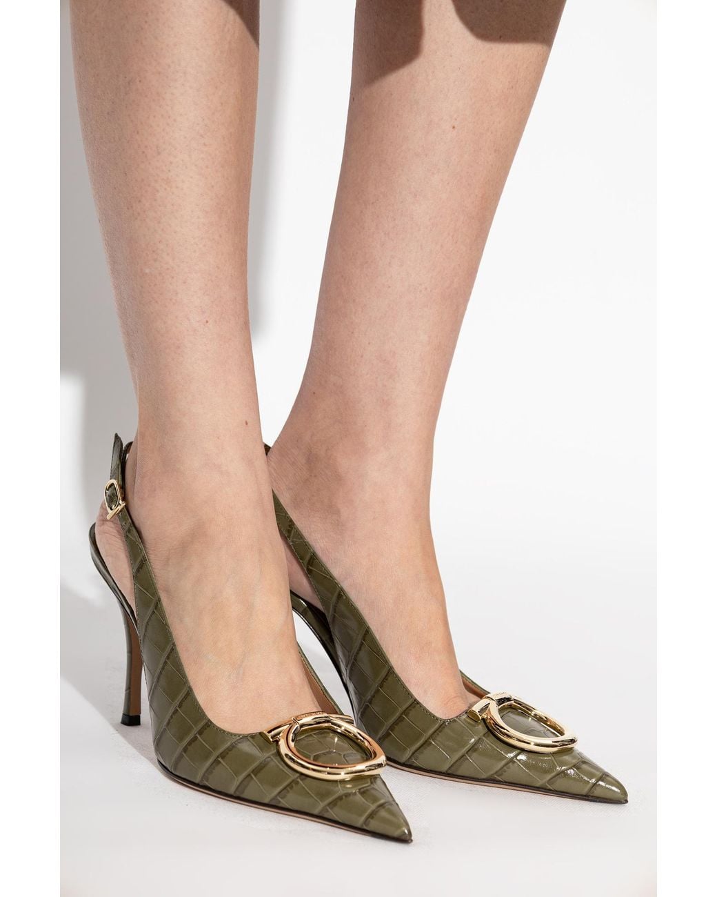 Ferragamo Green Sara' High Heeled Shoes