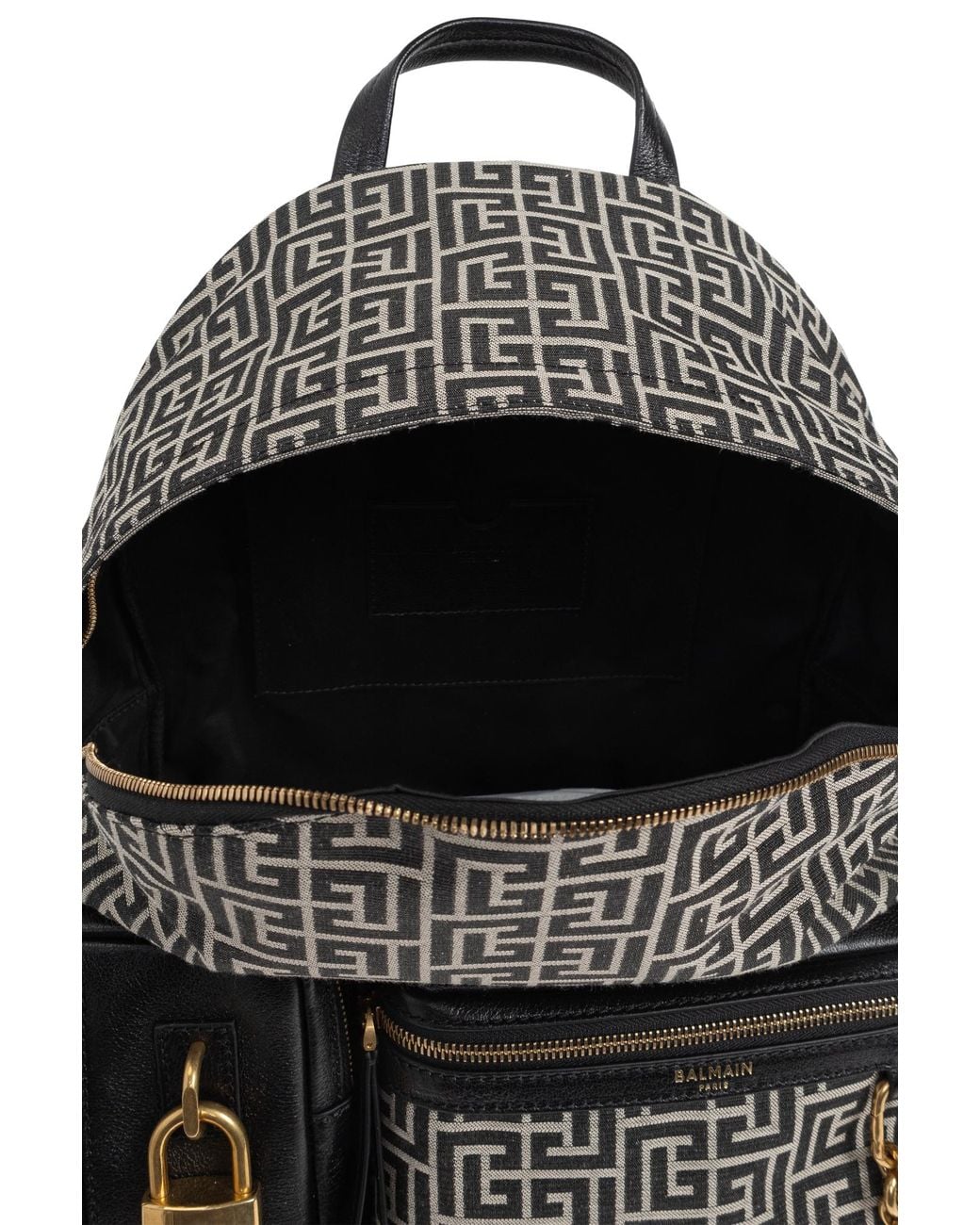Balmain Black 'Pulse' Backpack With Monogram for men