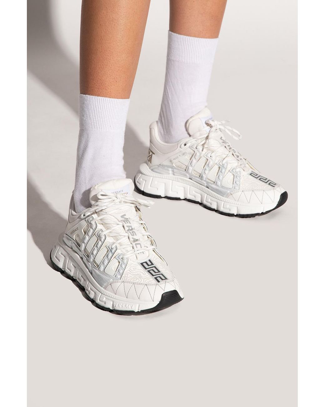 Versace 'Trigreca' Sneakers in White | Lyst Versace 'Trigreca' Sneakers in White | Lyst
