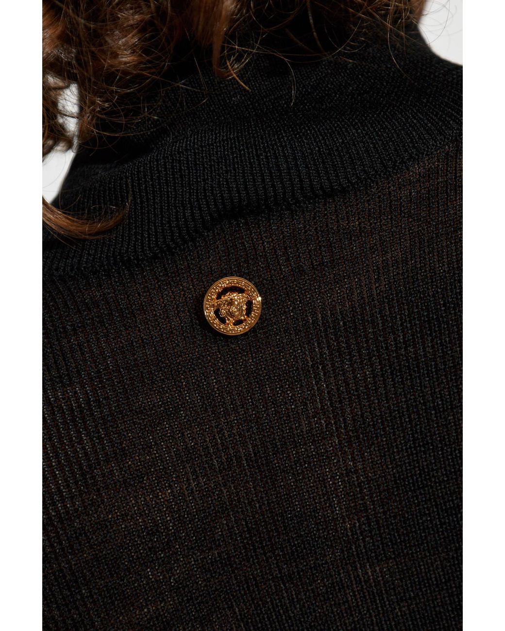 Versace Black Short Double-Breasted Coat