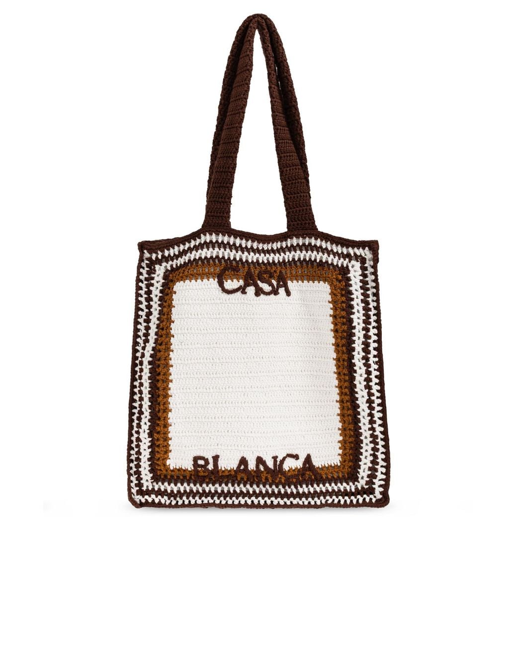 Casablanca Natural Crocheted Bag With Logo