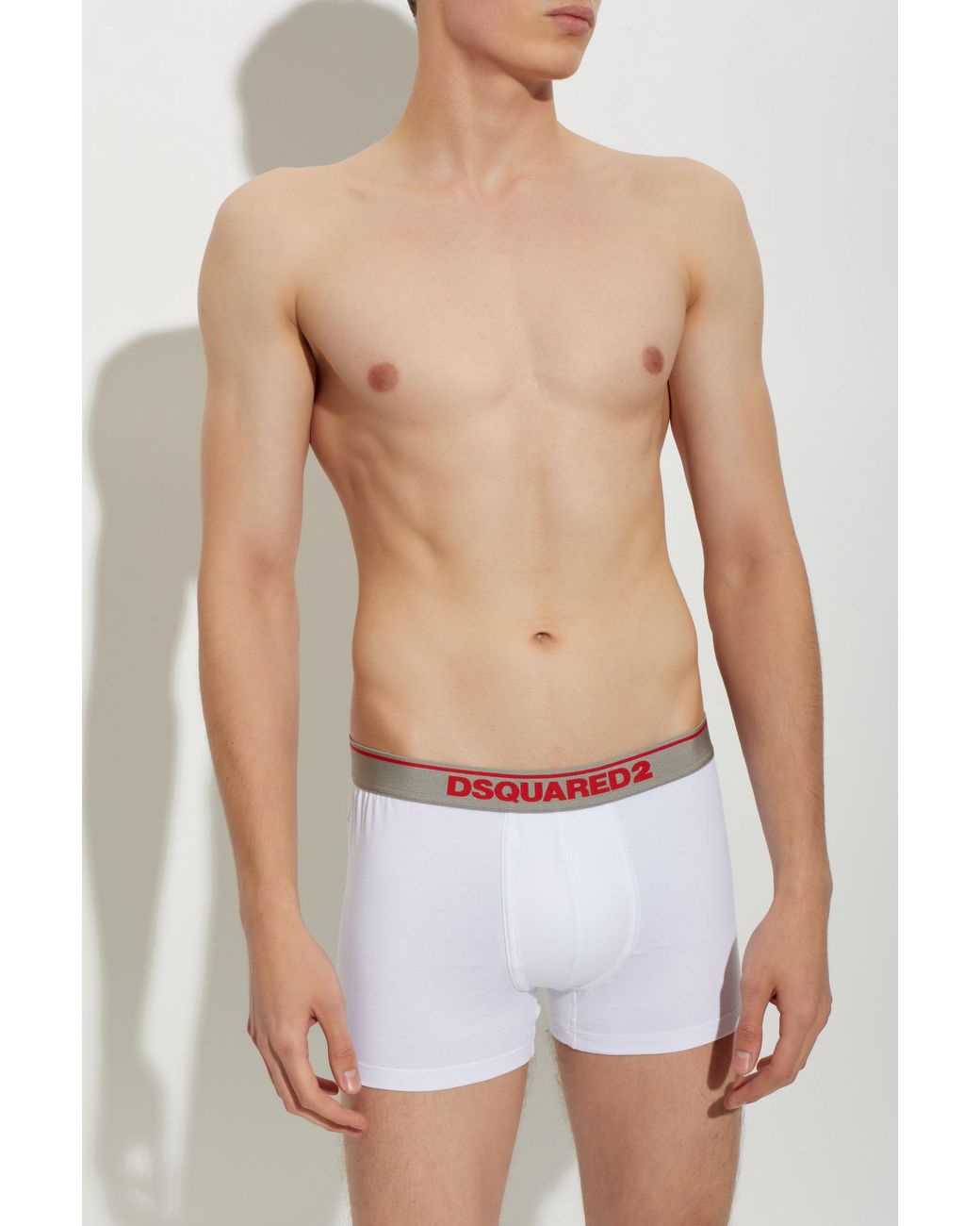 DSquared² White Logo Boxer Briefs for men