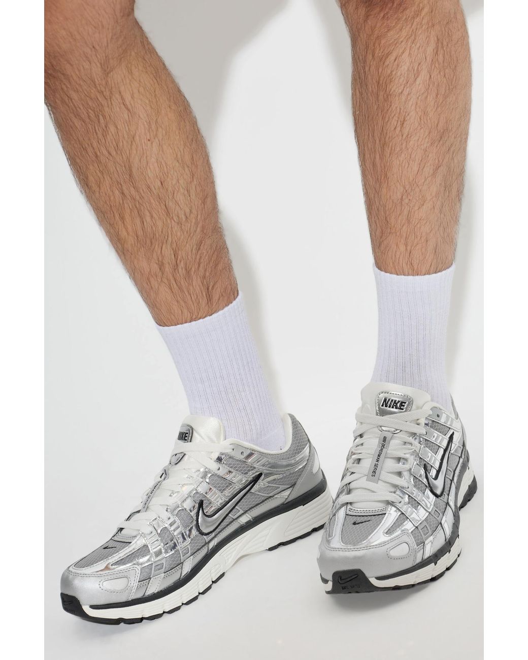 Nike White 'P-6000' Sports Shoes for men