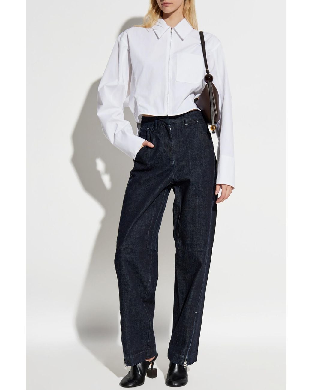 Jacquemus Blue Jeans With Logo