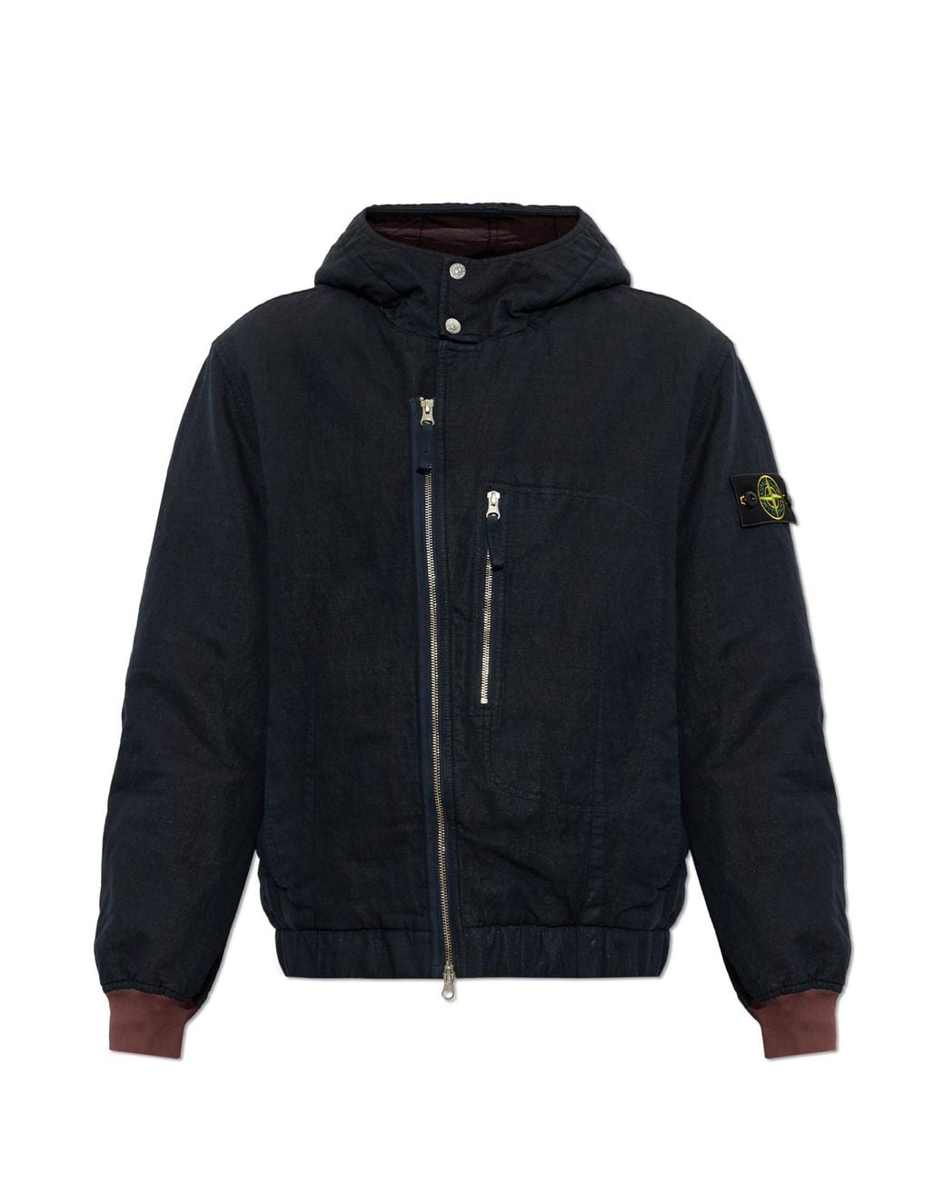 Stone Island Blue Insulated Hooded Jacket for men