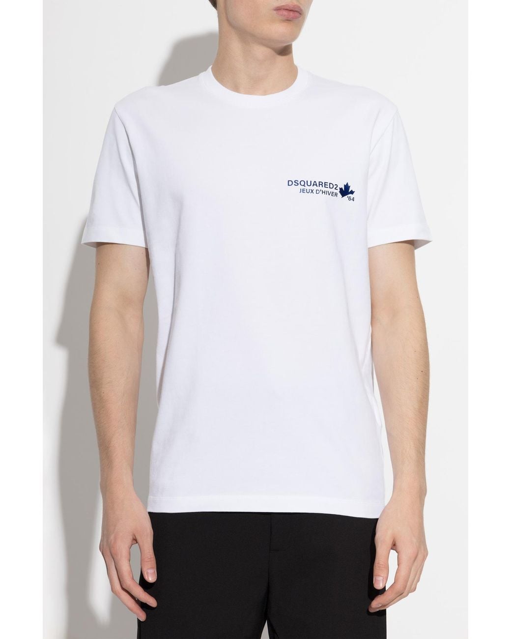 DSquared² White Cotton T-Shirt With Logo for men