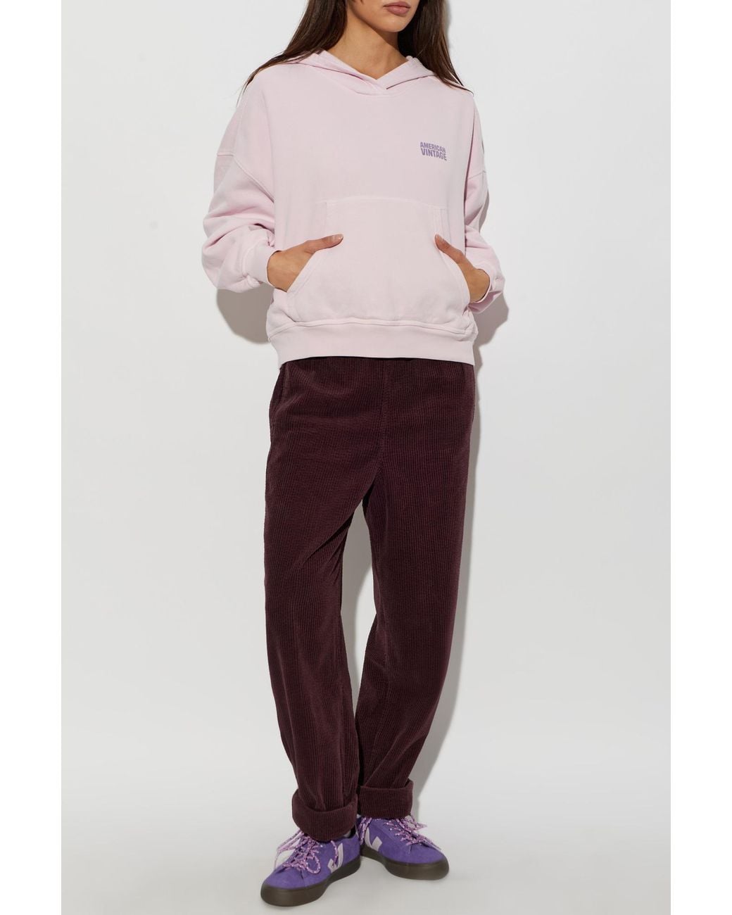 American Vintage Pink Sweatshirt With Logo