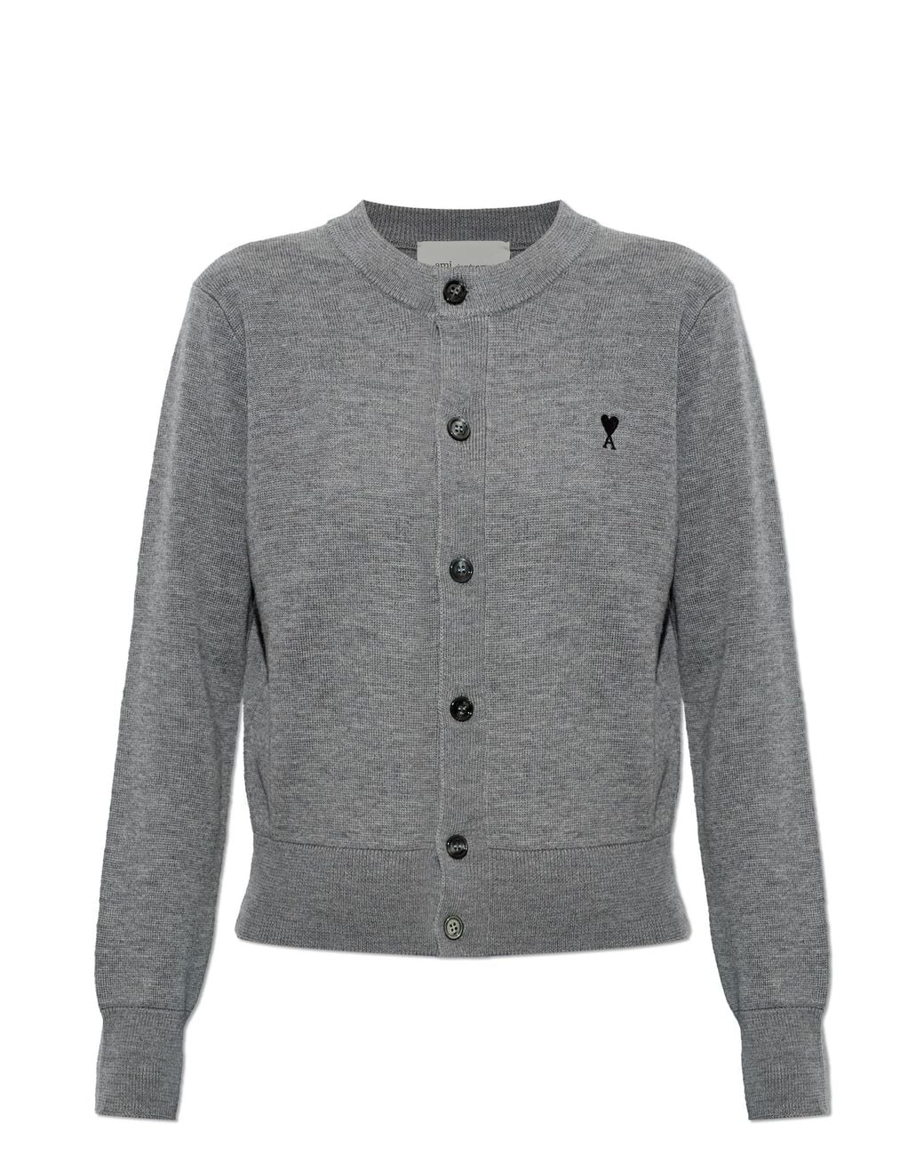 AMI Gray Wool Cardigan