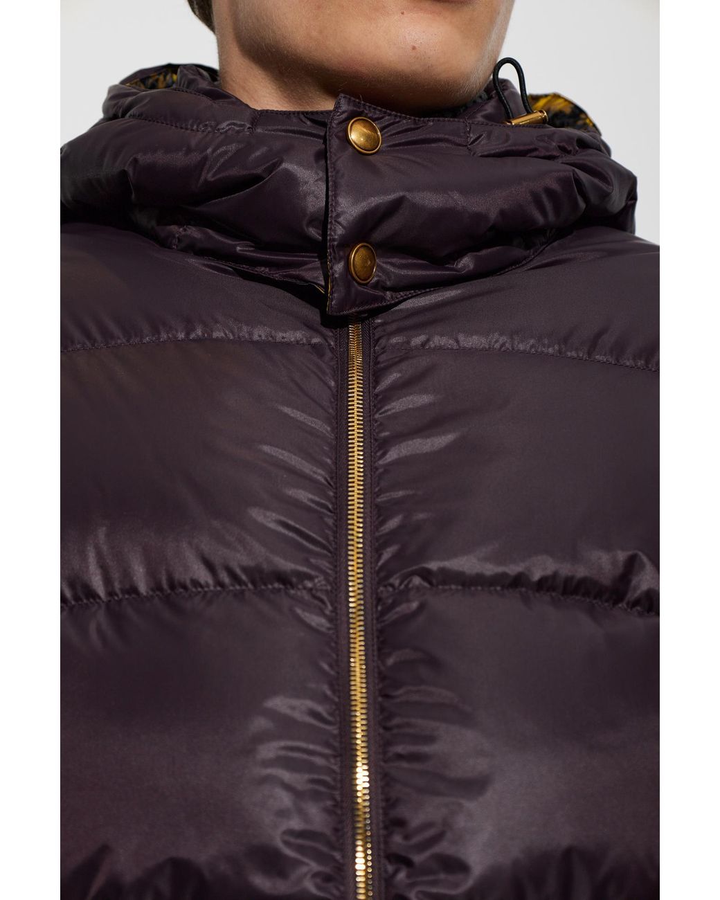 Versace Black Down Jacket With Detachable Hood for men