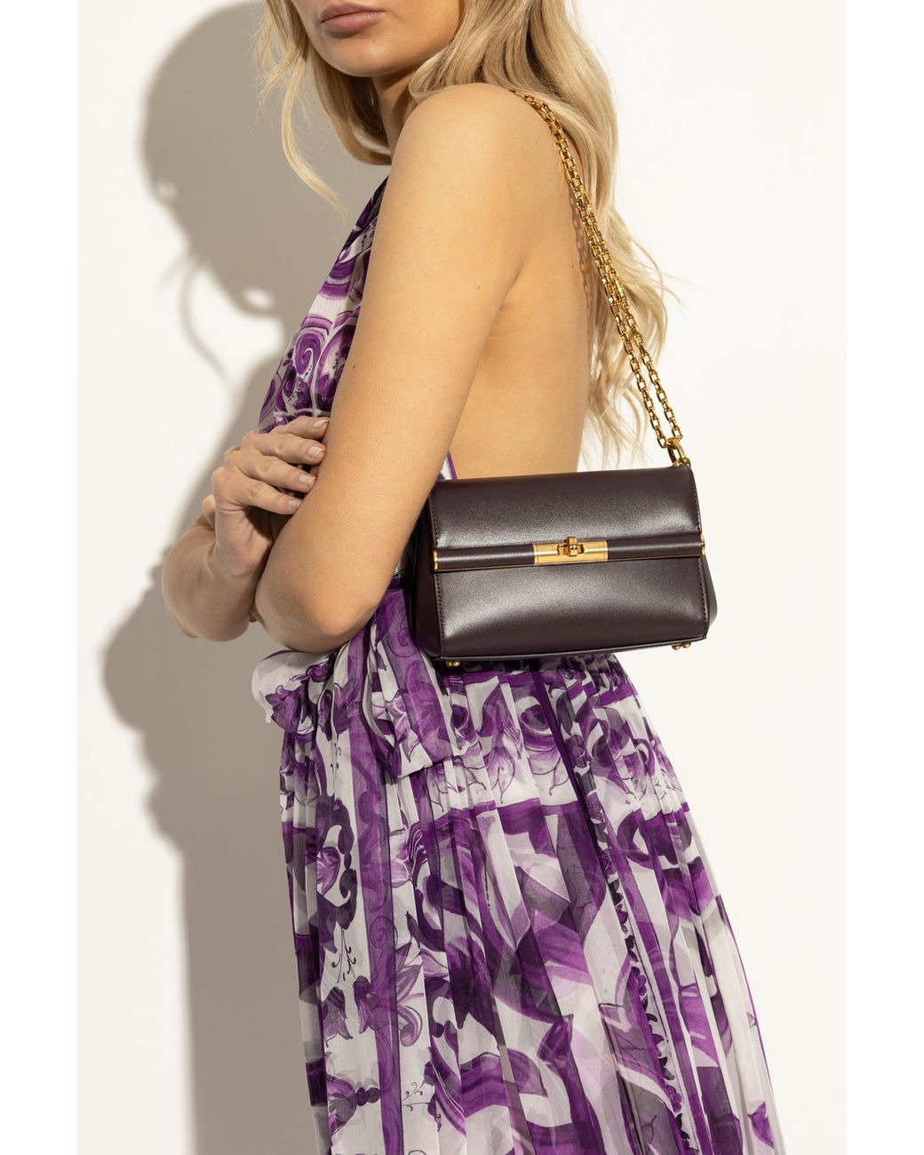 Dolce & Gabbana Purple Shoulder Bag 'Marlene Mini'