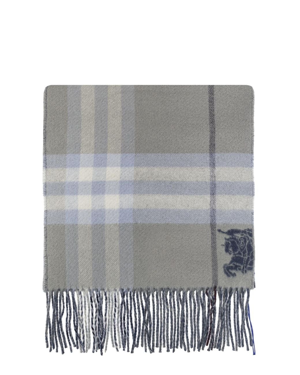 Burberry Gray Checked Cashmere Scarf