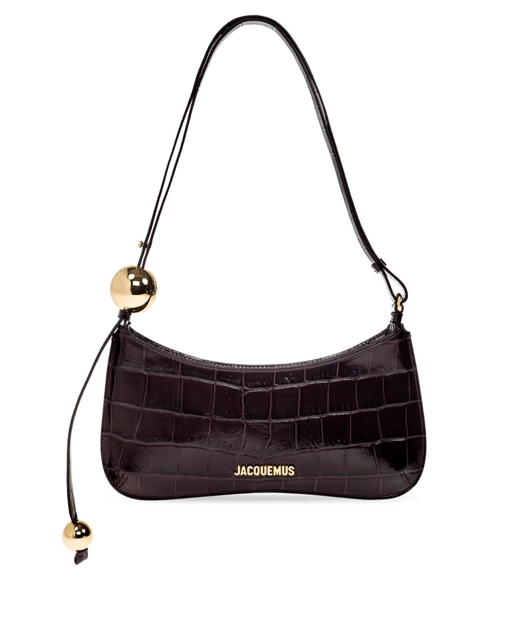 Jacquemus Black Leather Bag 'Bisou Perle'