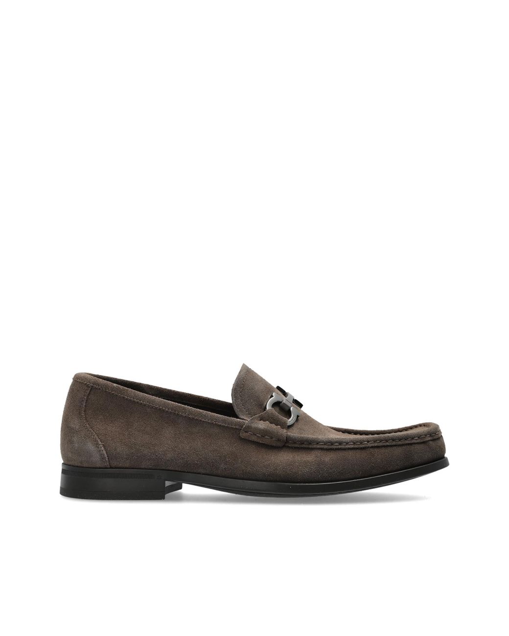 Ferragamo Brown "Grandioso" Suede Loafers for men