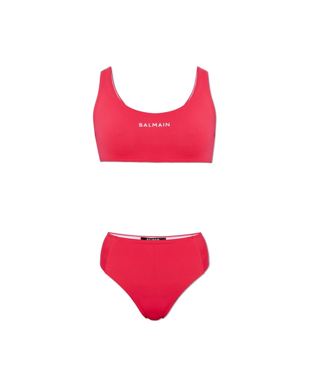 Balmain Red Two-Piece Swimsuit