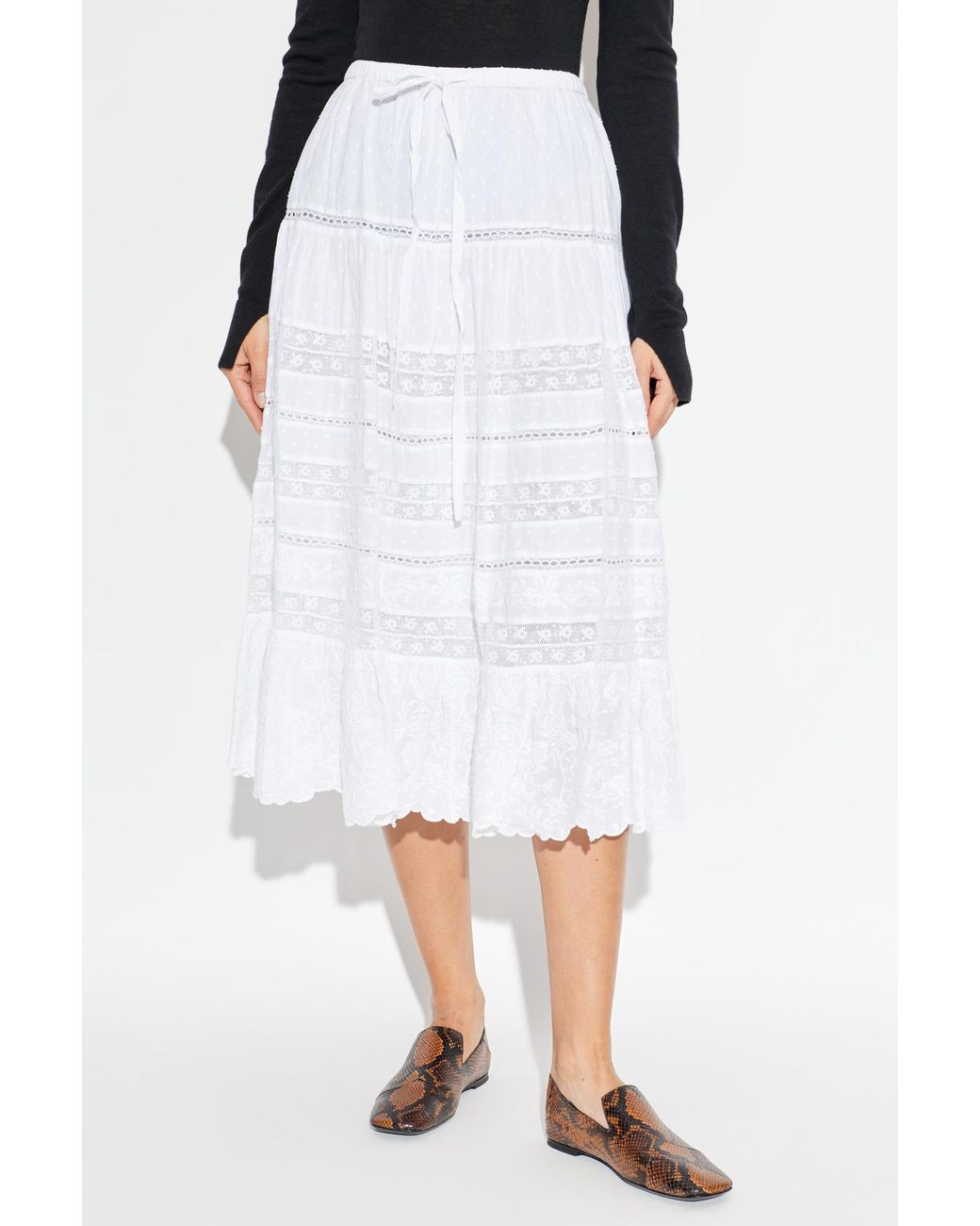 LoveShackFancy White "Donna" Skirt